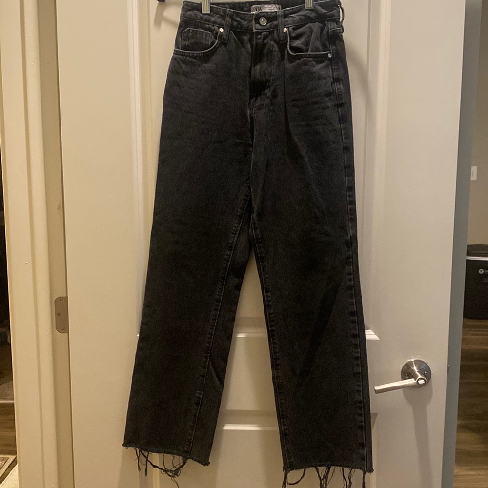 Zara Black Denim US 2 high waisted jeans